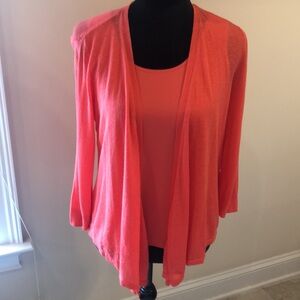 Chico’s open front light weight sweater/jacket and matching top